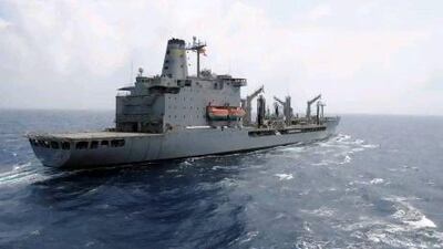 USNS Rappahannock maintains station as it prepares a replenishment at sea in the South China Sea in March 2012.
