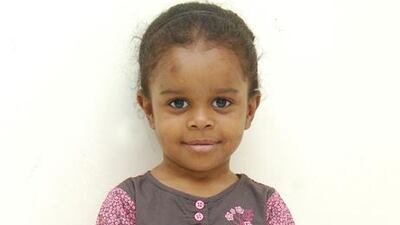 The child was found at the weekend by Kuwait hospital staff and taken to the police office at the hospital. Courtesy of Sharjah Police