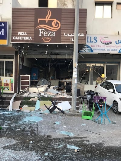 Five workers required hospital treatment after a gas explosion at Feza Cafe in Ajman