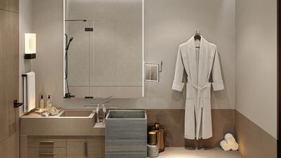 A bathroom inside one of the property's serviced apartments.