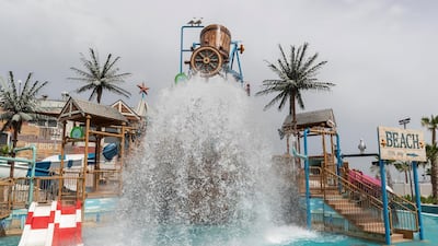 There are five main rides, in addition to the infinity pool, a 200-metre-long lazy river, a children’s zone with two splash pads, one for kids below age four and the other for ages five and up, and a restaurant with great views of the Gulf. Antonie Robertson / The National