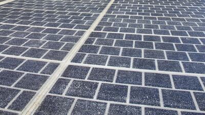 The cobblestones are the Wattway panels which could be installed in Dubai, turning the roads into solar energy producers. Photo courtesy of Colas / Joachim Bertrand
