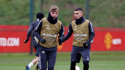 Manchester United's Brandon Williams and Andreas Pereira. Reuters