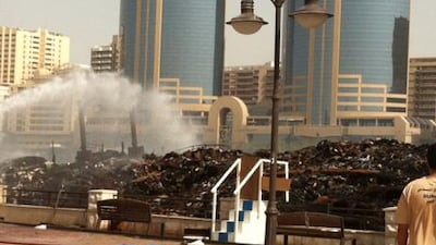 A fire destroyed two boats on the Dubai Creek last night.