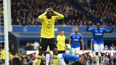 Chelsea's Antonio Rudiger after Everton keeper Jordan Pickford saved his shot in the second half. Getty