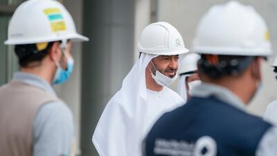 Sheikh Mohamed toured the site and met the staff. Mohamed Al Hammadi / Ministry of Presidential Affairs