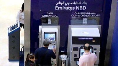 Emirates NBD generated net income of Dh641 million (US$174.5m) in the first three months of this year, a fall of 54.6 per cent compared with the same period last year. Jaime Puebla / The National