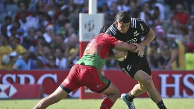 Sonny Bill Williams of New Zealand competes against Portugal in a Sevens World Series match in February. Rob Griffith / AP Photo