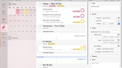 Above, a screen grab of OmniFocus 2.