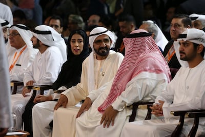 Sheikh Mohammed bin Rashid pictured at the Arab Media Forum on Tuesday. Ali Haider / EPA