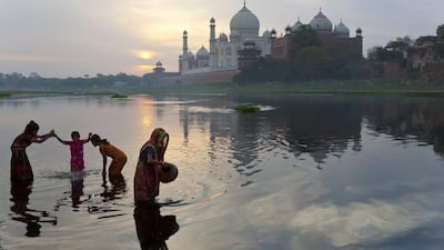 The Taj Mahal, built by the Mughal emperor Shah Jahan on the Yamuna River, is the main tourist attraction in Agra. Peter Adams / JAI / Corbis