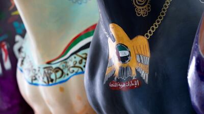 Many of the horses depict patriotic themes