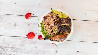 Jamaican jerk chicken bowl.