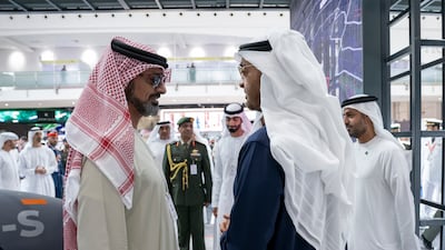 The President with Sheikh Ammar bin Humaid Al Nuaimi, Crown Prince of Ajman, at Idex