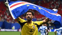 Cape Verde's goalkeeper Vozinha celebrates after a string of saves earned his side a point. AFP