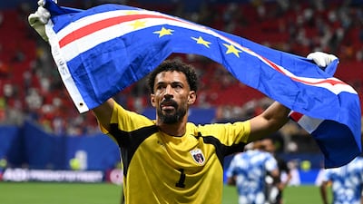 Cape Verde's goalkeeper Vozinha celebrates after a string of saves earned his side a point. AFP