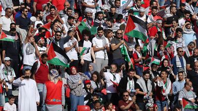 Fans of Palestine show their support. Getty Images