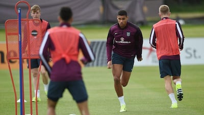 Chelsea's Ruben Loftus-Cheek shown running on Tuesday at England U21 training at St George's Park. Michael Regan / Getty Images