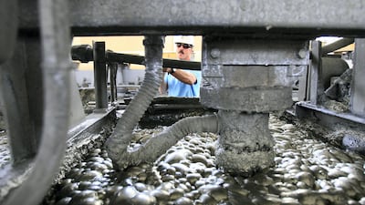 A worker processes gold-rich metallic ore at Al Amar Gold Mine, which is among several mines operated by Ma'aden in Saudi Arabia. AFP
