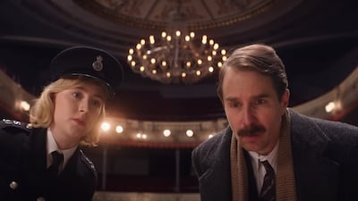 Saoirse Ronan and Sam Rockwell play detectives in 'See How They Run'. Photo: Searchlight Pictures