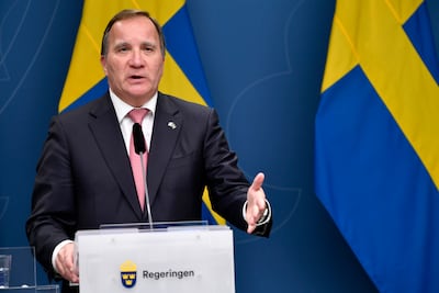 Sweden's Prime Minister Stefan Lofven speaks at a press conference in Stockhom. AP Photo