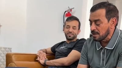 UAE astronaut Sultan Al Neyadi with his father Saif. Photo: Instagram