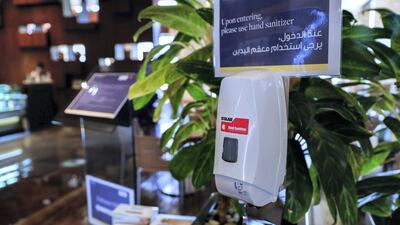 Safety precautions at The Westin Abu Dhabi Golf Resort & Spa. Victor Besa / The National