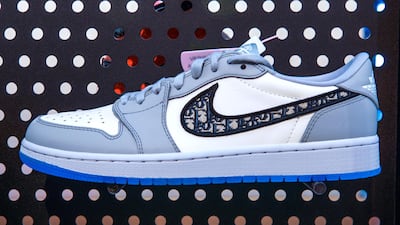 The Dior x Air Jordan 1 at Sneaker District, Abu Dhabi; Dh30,000. Photo: Victor Besa / The National