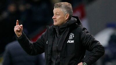Ole Gunnar Solskjaer gestures from the sideline. AFP