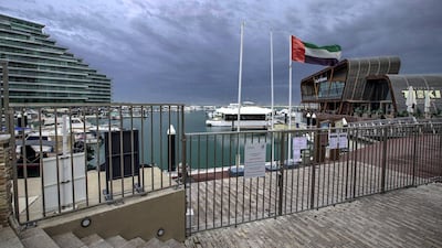 Cloudy weather at the Al Bandar Marina, Abu Dhabi. Victor Besa / The National