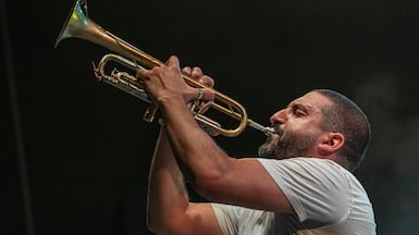Ibrahim Maalouf performs with his signature quarter-tone trumpet, an instrument invented by his father, Nassim Maalouf. Photo: Sife Elamine