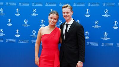 De Jong with his girlfriend Mikky Kiemeney. EPA
