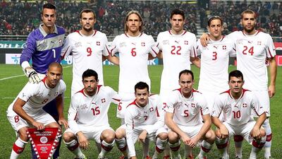 Switzerland team photo taken during an international friendly on November 15, 2013. Jeon Heon-Kyun / EPA
