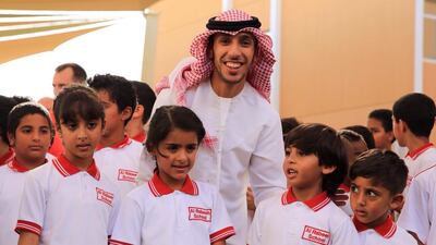 Pupils were given an inspiring talk from Emirati footballer Salem Abdullah, who plays for the Arabian Gulf League team Al Ain, winners of the President’s Cup. Courtesy Anasy Media Production