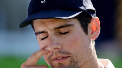 England's Alastair Cook reacts after losing the second Ashes Test to Australia at Lord's on Sunday. Reuters / Philip Brown