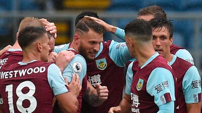 Pound for pound, Burnley's Ashley Barnes, centre, represents one of the best bits of business in the past decade. He proved it again on Saturday. Oli Scarff / AFP