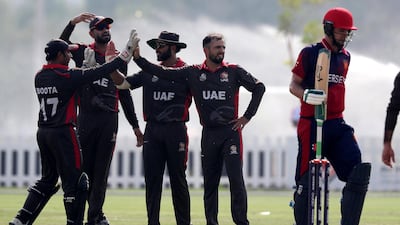 UAE players celebrate.