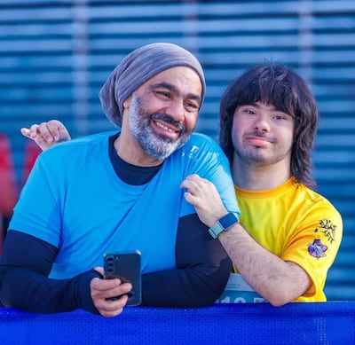 Abdullah Al Shamsi with his father Hilal. Photo: Abdullah Al Shamsi