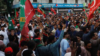 PTI activists rally in the commercial hub of Karachi. Reuters