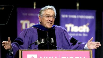Robert de Niro at NYU's Tisch School of the Arts graduation. Mary Altaffer / AP Photo