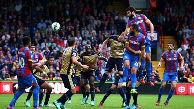 Mile Jedinak of Crystal Palace scores his team's second goal during their win over Leicester City in the Premier League on Saturday. Ian Walton / Getty Images