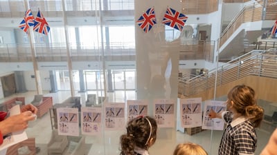 The pupils helped to decorate Brighton College Dubai. Antonie Robertson / The National