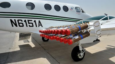 A cloud-seeding plane in the UAE. Image: National Centre for Meteorology and Seismology