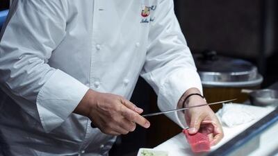 Japanese chef Nobu at Nobu Dubai, Atlantis The Palm. Victor Besa for The National