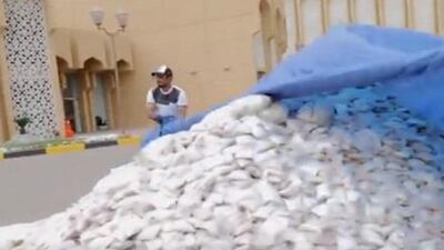 Dubai Police display the drug haul. Courtesy: Dubai Police