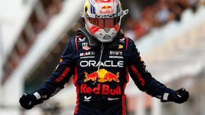 Max Verstappen celebrates victory. AFP