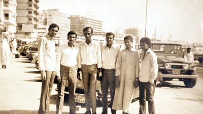 A group of south Asians - their identities are not known - pictured in the Deira district of Dubai