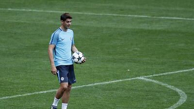 Chelsea striker Alvaro Morata durting a training session. Gonzalo Arroyo Moreno / Getty Images