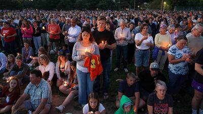 A vigil at a local park for the victims of the shooting. EPA