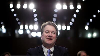 Brett Kavanaugh prepares to testify before the Senate Judiciary Committee on the third day of his Supreme Court confirmation hearing. AFP